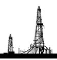 Oil rig silhouettes vector image