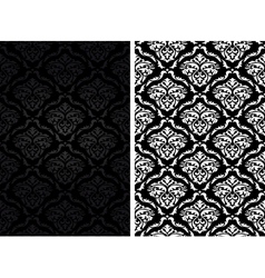 Vintage damask seamless backgrounds vector image