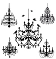 Vintage chandelier set vector image