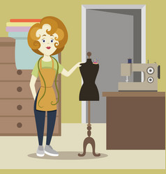 Tailor or dressmaker vector image
