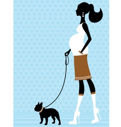Elegant pregnant woman vector image