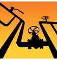 Gas valves over sunset vector image