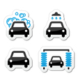 Car wash icons set - vector image