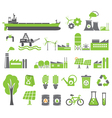 Green energy icons vector image