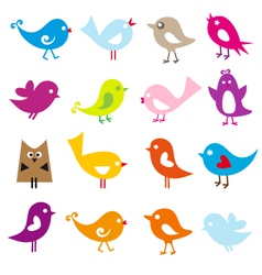 Cute birds vector image