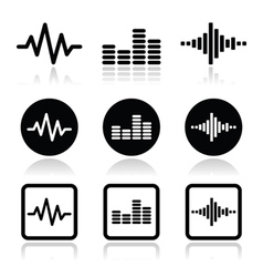 Soundwave music icons set vector image