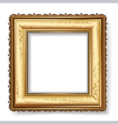 Retro frame with gold leaf vector image
