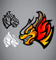 Dragon gold head emblem logo vector image