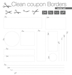 Clean Coupon Borders set vector image