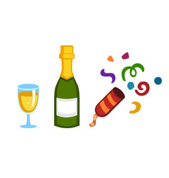 Holiday gold champagne glass new year party Holiday gold champagne glass new year party vector image