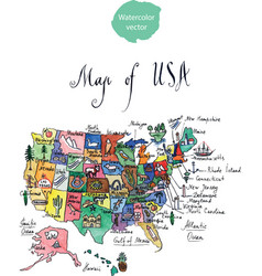 Map of attractions of united states of america Map of attractions of united states of america vector image