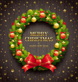 Christmas decorative wreath vector image