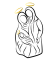 Nativity family silhouette vector image