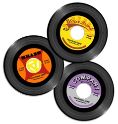 Vintage 45 record label designs 2 vector image