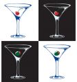 Martinis with cherries or olives vector image