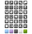 Web icons and multimedia buttons set vector image