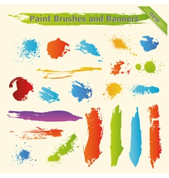 Brushes and Paint Banners vector image