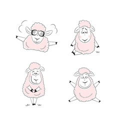 Funny sheep character design Funny sheep character design vector image