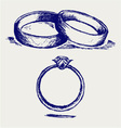 Wedding rings vector image