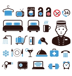 Hotel icons vector image