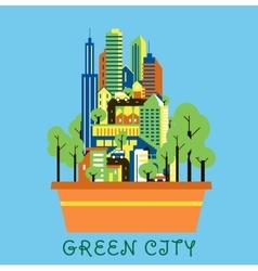 Green city eco concept with modern urban landscape Green city eco concept with modern urban landscape vector image
