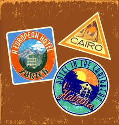 Vintage travel stickers 1 vector image