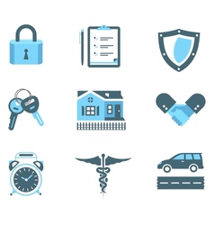 Handshake insurance icons vector image