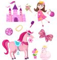 Princess elements set vector image