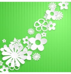 Background with paper flowers vector image