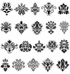 Damask emblem set vector image