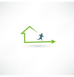 Home fitness icon vector image