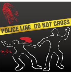 Crime scene with police tape vector image