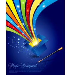 Magic wand and box vector image