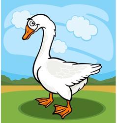 Goose bird farm animal cartoon vector image