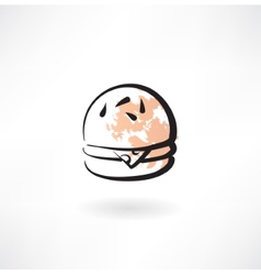 Hamburger grunge icon vector image