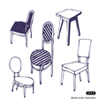 Hand drawn chairs Isolated vector image