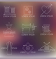 Set of sewing tailoring or dressmaking icons on vector image