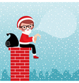 Santa Claus sitting on a chimney vector image
