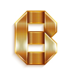 Letter metal gold ribbon - B vector image