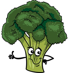 Funny broccoli vegetable cartoon vector image