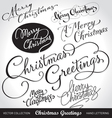 Merry christmas hand lettering set vector image