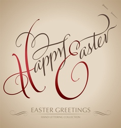 Happy easter hand lettering vector image