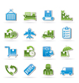 Shipping and delivery icons vector image