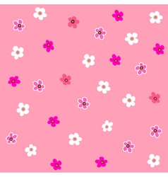 Seamless pink flower plaid pattern vector image