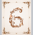 Retro vintage letter number in a frame vector image
