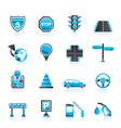 Road and travel icons vector image