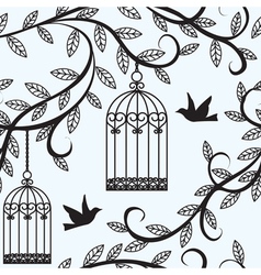 Birds flying and cage Birds flying and cage vector image