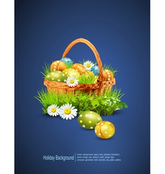 Easter eggs basket vector image