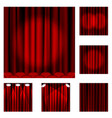 Set of red curtains to theater stage vector image