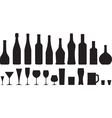Wine glass and bottle vector image